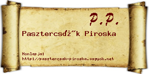 Pasztercsák Piroska névjegykártya